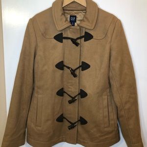 GAP tan zipper toggle coat